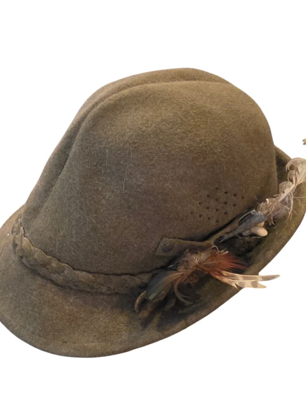 Vintage Zapf Hutmacher Alpine Hat Cap Size 60 Green Jagd Hohenberg Rauhhaar